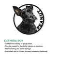 Scottish Terrier metal sign product graphic highlighting the cut design and available mounting options