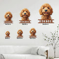 Goldendoodle metal sign size guide showing six available square size options