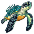 Custom sea turtle metal sign featuring a colorful ocean turtle with detailed shell and flippers