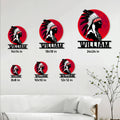 Native American metal sign size guide showing available square sizes from 8x8 to 24x24 inches