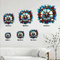 Pirate metal sign size guide showing six square size options from 8 by 8 to 24 by 24 inches
