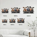Cow farm metal sign shown in multiple size options against a bright home interior wall