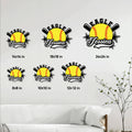 Softball metal sign size guide showing 8, 10, 12, 14, 18, and 24 inch square options