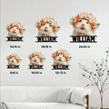Hamster wall sign size guide showing six available square dimensions from 8 by 8 to 24 by 24 inches
