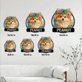 Pomeranian metal sign size guide showing six available square size options