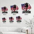 Baseball batter metal sign size guide showing available square sizes from 8 by 8 to 24 by 24 inches