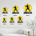 Softball metal sign size guide showing available square sizes from 8 by 8 to 24 by 24 inches