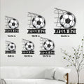 Soccer metal sign size guide showing available square size options from 8 to 24 inches