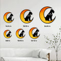 Miniature Schnauzer crescent moon metal sign shown in multiple available sizes from 8 by 8 to 24 by 24 inches
