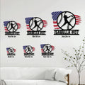 Softball metal sign size guide showing available square sizes from 8 by 8 to 24 by 24 inches