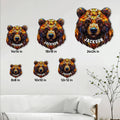 Bear metal sign size guide showing six available square sizes from 8 by 8 to 24 by 24 inches
