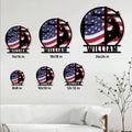 Lineman metal sign size guide showing available square sizes from 8 by 8 to 24 by 24 inches