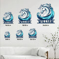 Horse metal sign size guide showing multiple available square sizes displayed on a bright paneled wall