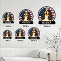 Cavalier King Charles metal sign size guide showing six available square sign dimensions