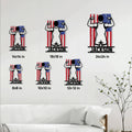 Wrestling metal sign shown in a living room size guide with multiple size options