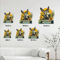 Donkey metal sign size guide showing available square sizes from 8 by 8 to 24 by 24 inches