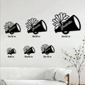 Cheerleading megaphone metal sign size guide showing options from 8 to 24 inches