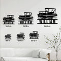 Pontoon boat metal sign size guide showing several available square size options
