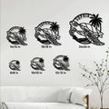 Sea turtle metal sign size guide showing available square sizes from 8 by 8 to 24 by 24 inches