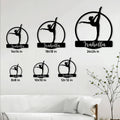 Gymnastics metal sign size guide showing available square dimensions from 8 to 24 inches