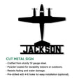 Pilot airplane metal sign shown in a product feature graphic with a clean cutout silhouette