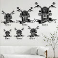 Biker motorcycle metal sign shown in multiple size options from 8 by 8 to 24 by 24 inches