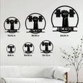 Gym sign size guide showing available square sizes from 8 by 8 to 24 by 24 inches