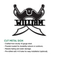 Pirate hat metal sign shown as a cut metal wall accent with crossed swords and a bold silhouette