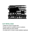 Cow and calf American flag metal sign shown in a product feature presentation