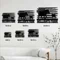 Cow and calf farm metal sign shown in multiple size options on a farmhouse wall