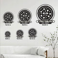Pizza metal sign size guide showing multiple square size options from compact to large wall displays