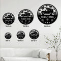 Christmas truck metal sign shown in multiple size options on a bright living room wall