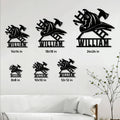 Firefighter metal sign size guide showing options from 8 by 8 inches to 24 by 24 inches