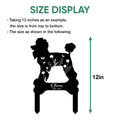 Poodle memorial metal sign size guide showing the overall height from the top to the bottom stakes