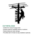 Lineman cut metal sign feature graphic highlighting the utility worker silhouette and sign presentation