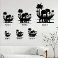 Elephant metal sign size guide showing available square sizes from 8 by 8 to 24 by 24 inches