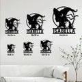 Witch metal sign size guide showing available square sizes from 8x8 to 24x24 inches