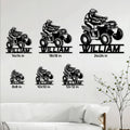 ATV rider metal sign size guide showing multiple square size options