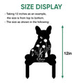 French Bulldog memorial sign size display guide showing the overall height measurement from top to bottom