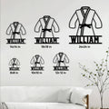 Brazilian jiu jitsu gi metal sign size guide showing multiple square size options