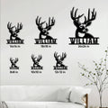 Whitetail deer metal sign size guide showing available square sizes from 8 by 8 to 24 by 24 inches