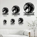 Horse metal sign size guide showing available square dimensions from 8 by 8 to 24 by 24 inches