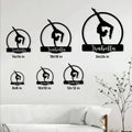Gymnastics wall sign shown in multiple size options from 8 by 8 to 24 by 24 inches