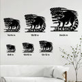 Raccoon metal sign size guide showing available 8x8, 10x10, 12x12, 14x14, 18x18, and 24x24 inch options