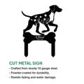 Cut metal German Shorthaired Pointer sign featuring a floral dog silhouette and memorial bone
