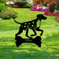 German Shorthaired Pointer memorial sign displayed in a colorful flower garden