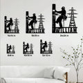 Lineman metal sign size guide showing available square sizes from 8 by 8 to 24 by 24 inches