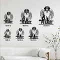 Saint Bernard metal sign size guide showing six available square size options
