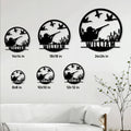 Duck hunting metal sign size guide showing six square size options in a living room setting
