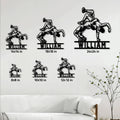 Wrestling metal sign size guide showing available square dimensions from 8 to 24 inches